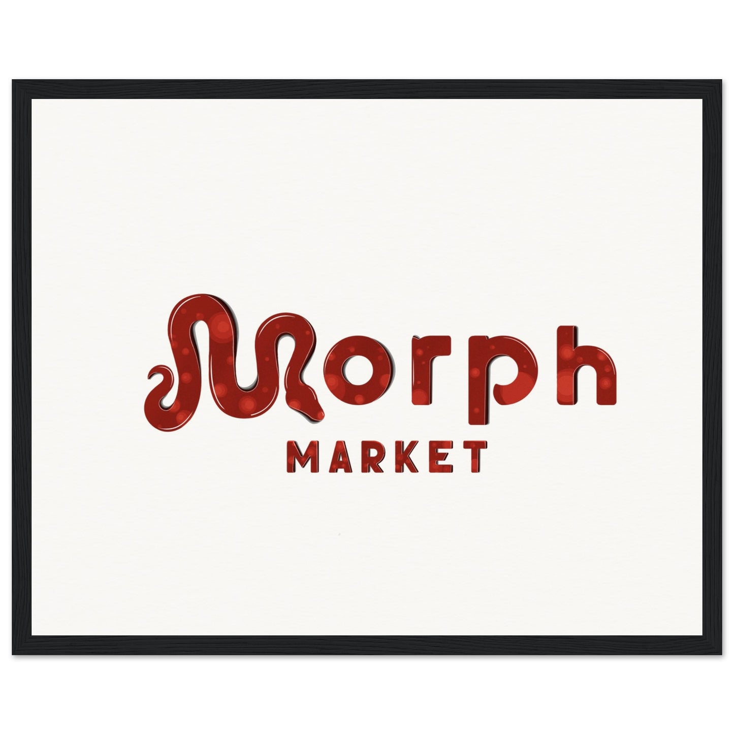 Morph Market (Red Circles) - Museum-Quality Matte Paper Wooden Framed Poster