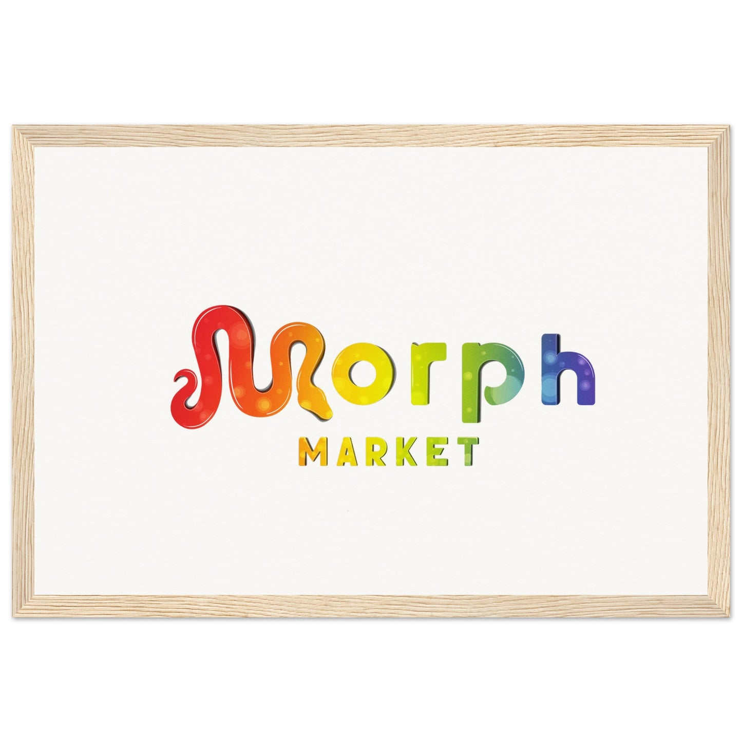 Morph Market (Rainbow Circles) - Museum-Quality Matte Paper Wooden Framed Poster