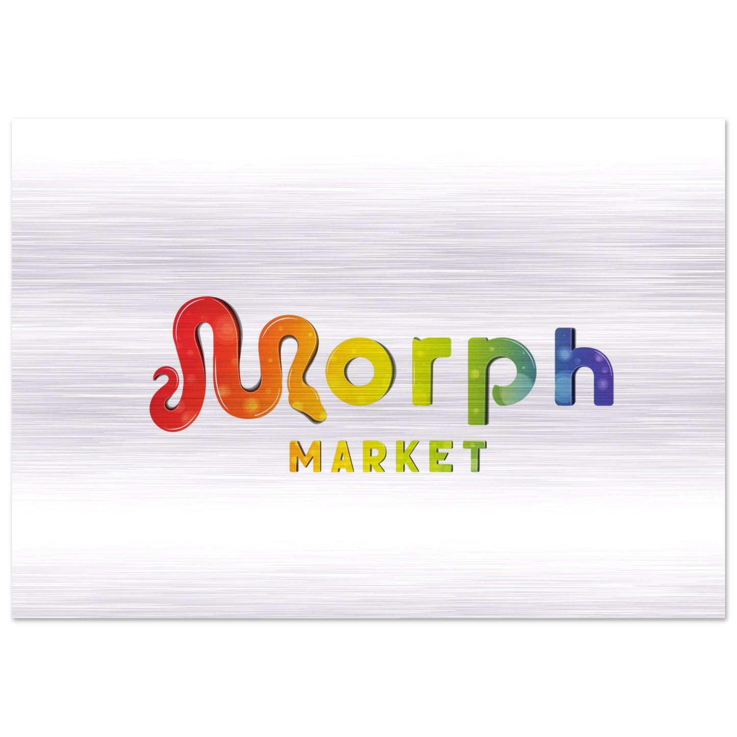 Morph Market (Rainbow Circles) - Brushed Aluminum Print