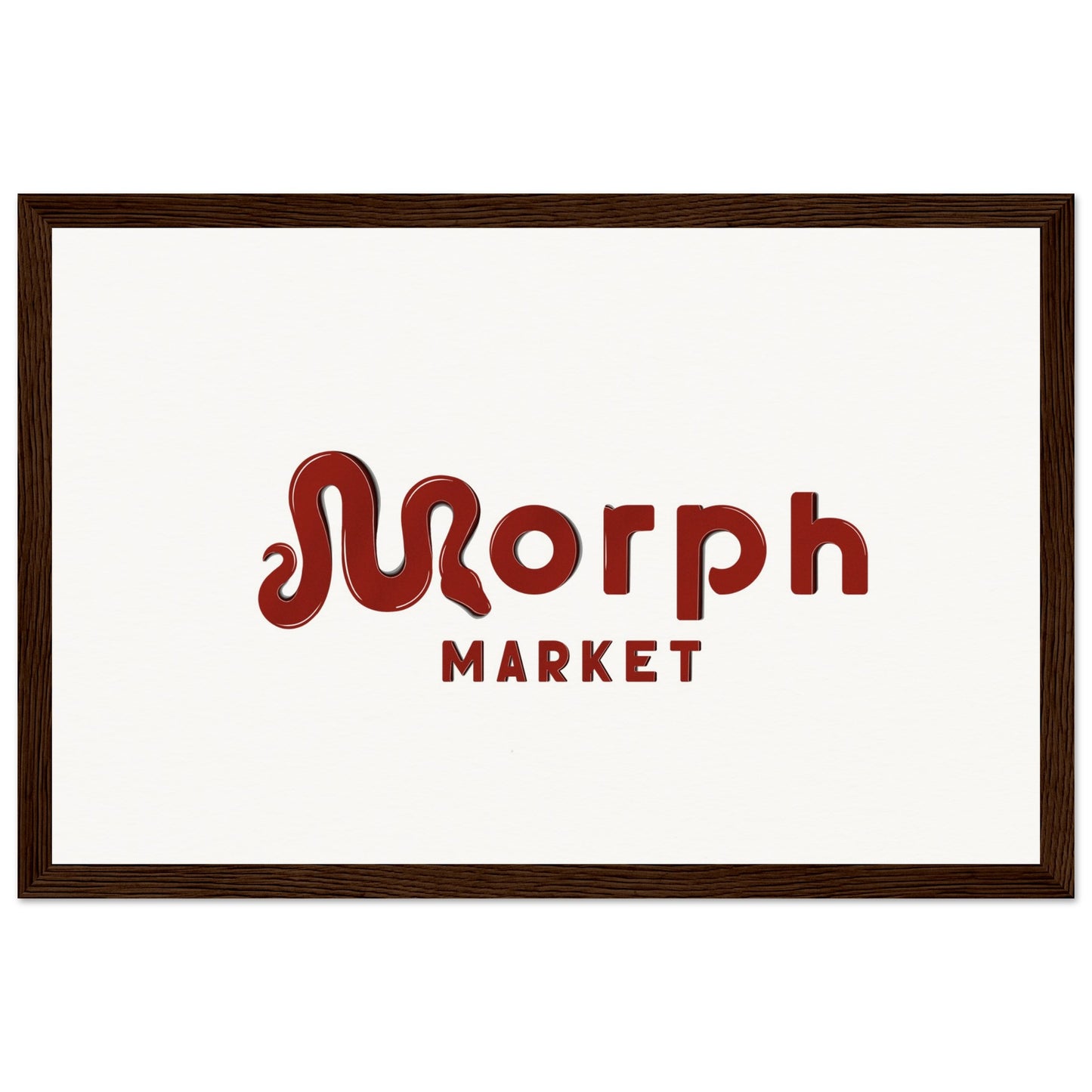 Morph Market (Red) - Museum-Quality Matte Paper Wooden Framed Poster