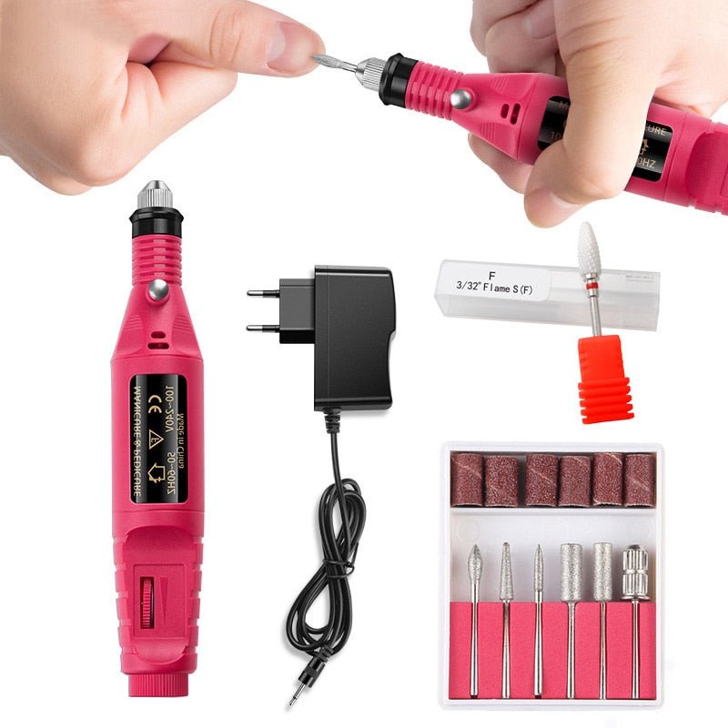 1 Set Professional Electric Nail Drill Machine Manicure Machine Pedicure Drill Set Ceramic Nail File Nail Drill Equipment Tools - D.T III | Design & Photography