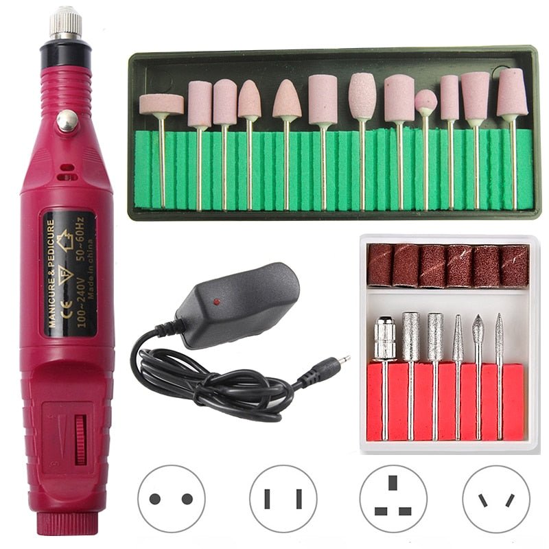 1 Set Professional Electric Nail Drill Machine Manicure Machine Pedicure Drill Set Ceramic Nail File Nail Drill Equipment Tools - D.T III | Design & Photography