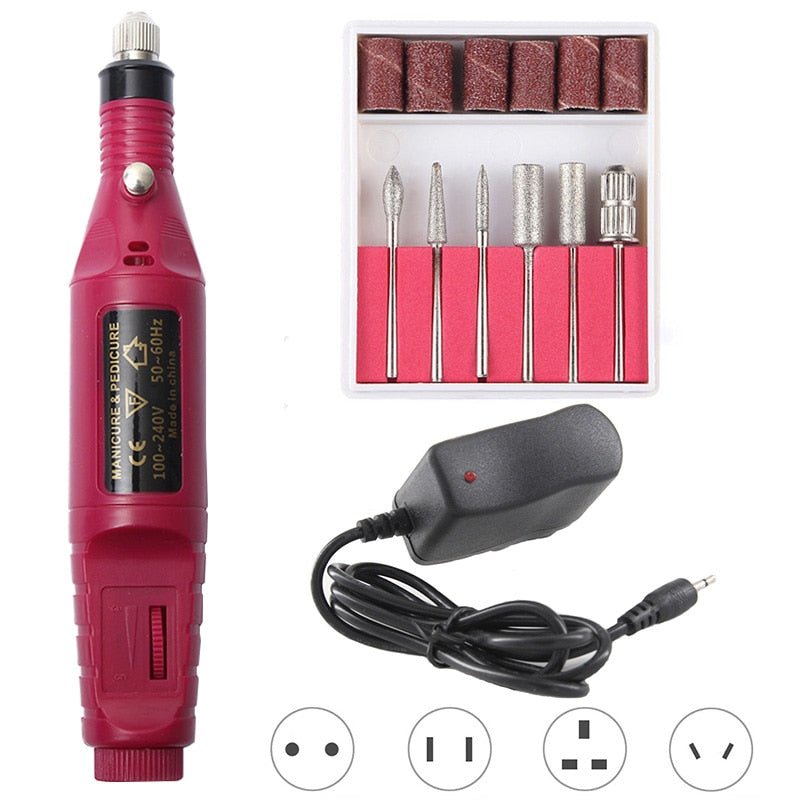 1 Set Professional Electric Nail Drill Machine Manicure Machine Pedicure Drill Set Ceramic Nail File Nail Drill Equipment Tools - D.T III | Design & Photography