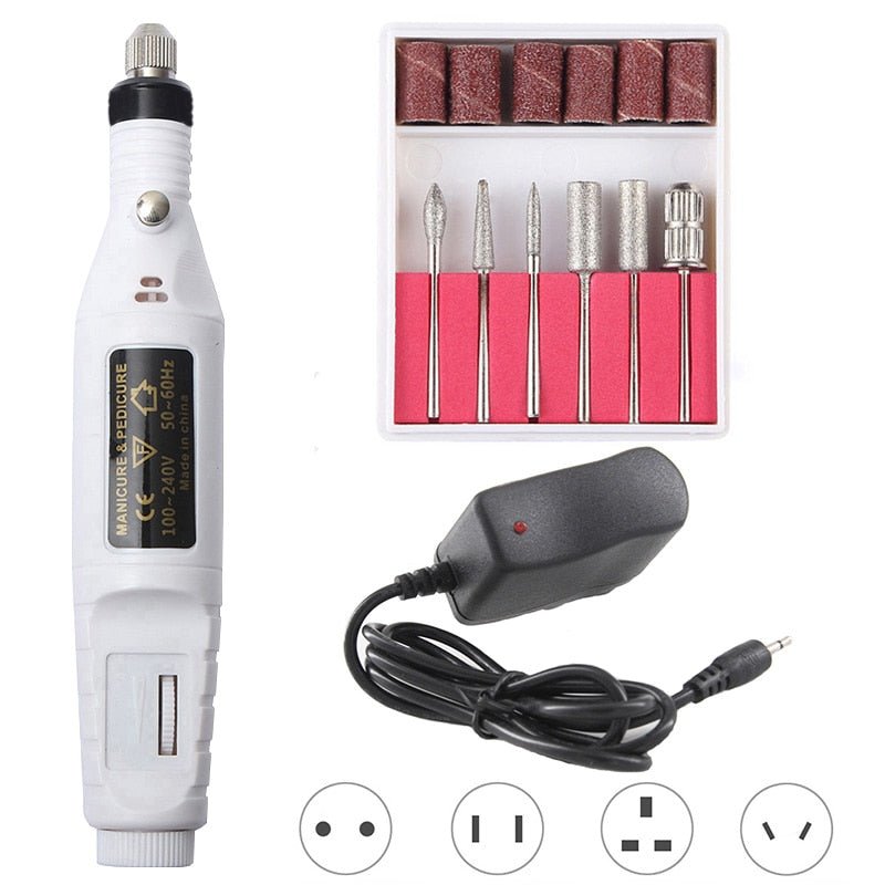 1 Set Professional Electric Nail Drill Machine Manicure Machine Pedicure Drill Set Ceramic Nail File Nail Drill Equipment Tools - D.T III | Design & Photography