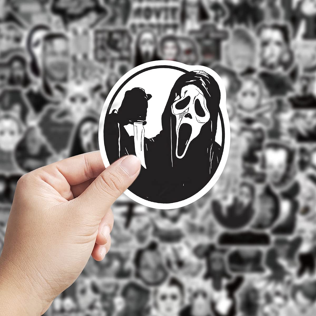 100 Pcs Horror Stickers,Horror Movie Stickers Vinyl Waterproof Stickers for Laptop,Skateboard,Hydro Flask,Water Bottles,Computer,Phone(Horror - 100PCS) - D.T III | Design & Photography