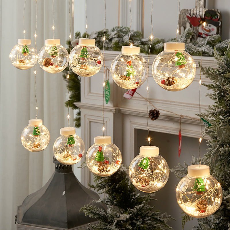 10PCS LED Christmas Curtain Lamp Fairy Snowman Wishing Ball Lamp String Christmas Window Decoration Christmas Light Room - D.T III | Design & Photography