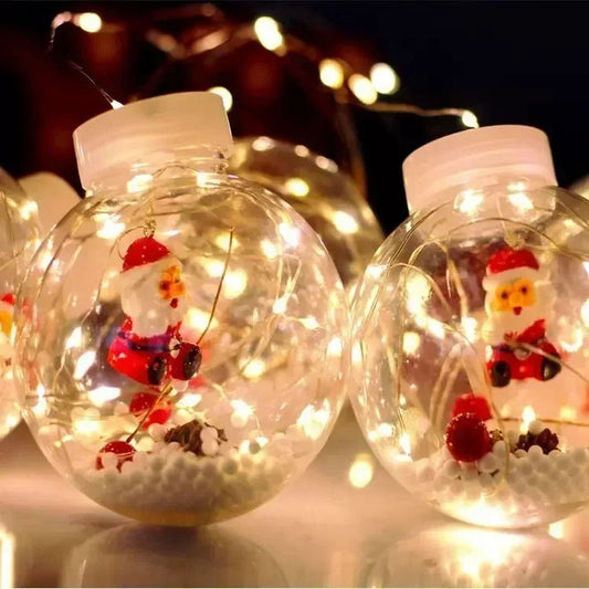 10PCS LED Christmas Curtain Lamp Fairy Snowman Wishing Ball Lamp String Christmas Window Decoration Christmas Light Room - D.T III | Design & Photography