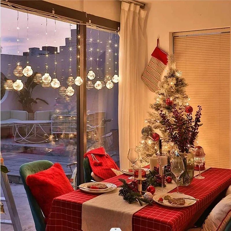 10PCS LED Christmas Curtain Lamp Fairy Snowman Wishing Ball Lamp String Christmas Window Decoration Christmas Light Room - D.T III | Design & Photography