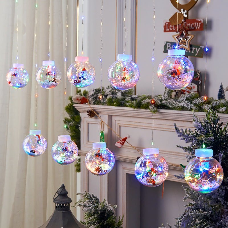 10PCS LED Christmas Curtain Lamp Fairy Snowman Wishing Ball Lamp String Christmas Window Decoration Christmas Light Room - D.T III | Design & Photography