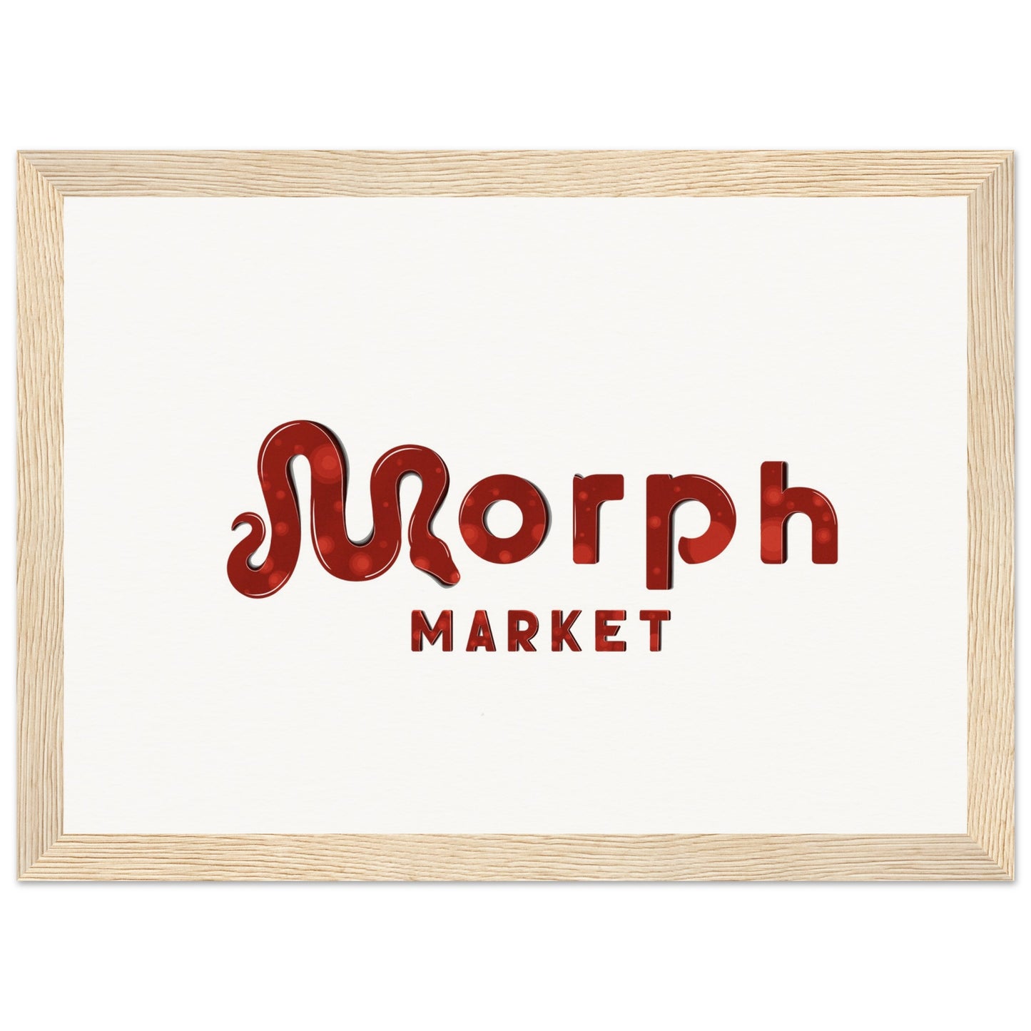 Morph Market (Red Circles) - Museum-Quality Matte Paper Wooden Framed Poster