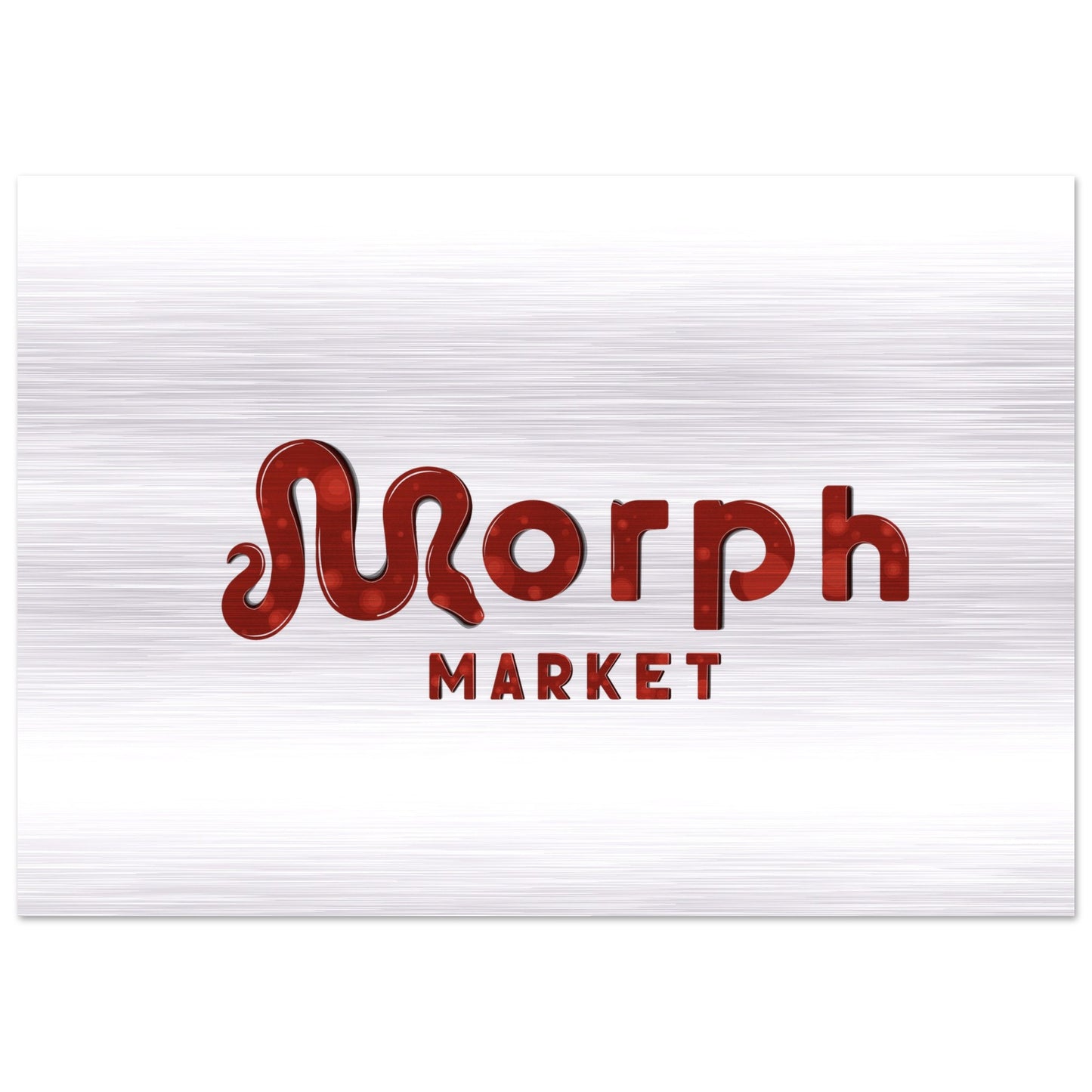 Morph Market (Red Circles) - Brushed Aluminum Print