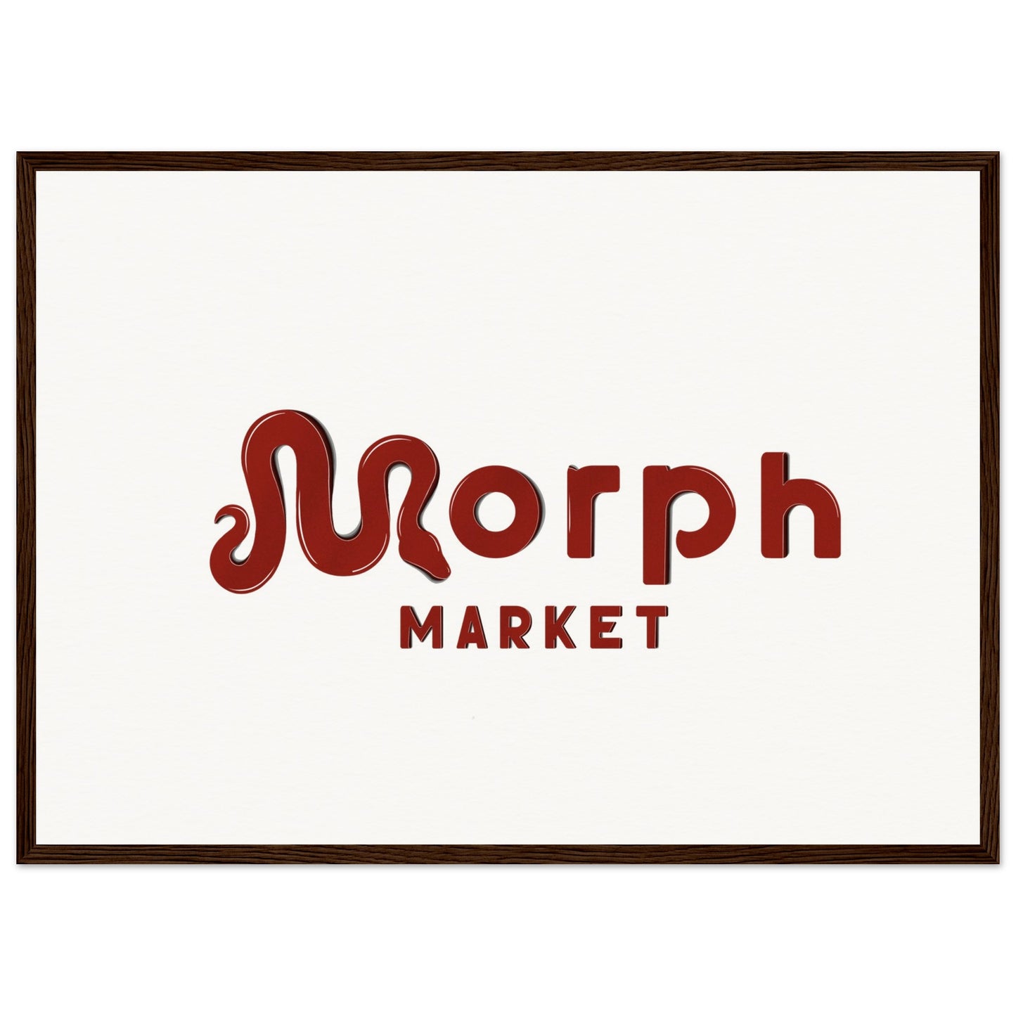 Morph Market (Red) - Museum-Quality Matte Paper Wooden Framed Poster