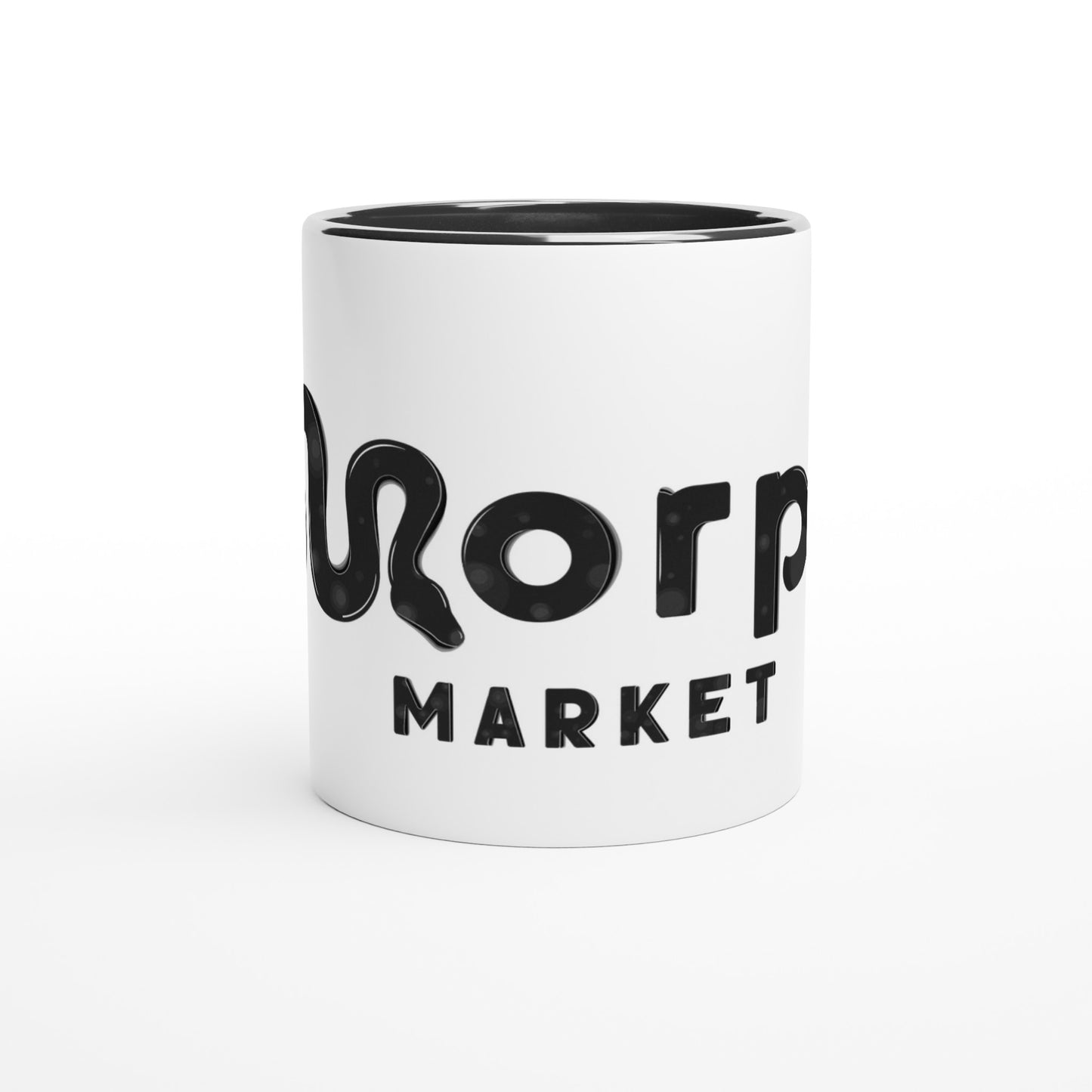 Morph Market (Dark Circles) - White 11oz Ceramic Mug with Color Inside