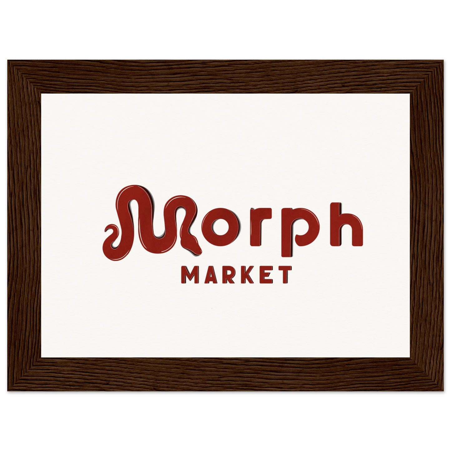 Morph Market (Red) - Museum-Quality Matte Paper Wooden Framed Poster