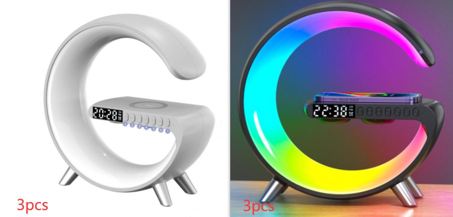 2023 New Intelligent G Shaped LED Lamp Bluetooth Speake Wireless Charger Atmosphere Lamp App Control For Bedroom Home Decor - D.T III | Design & Photography