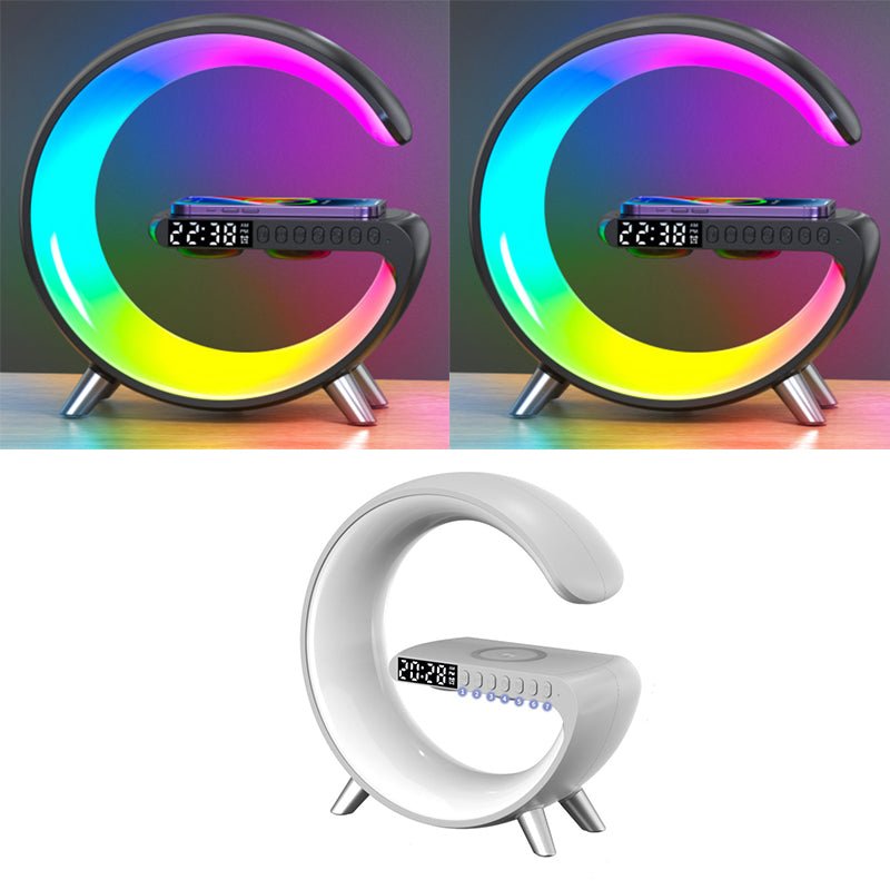 2023 New Intelligent G Shaped LED Lamp Bluetooth Speake Wireless Charger Atmosphere Lamp App Control For Bedroom Home Decor - D.T III | Design & Photography