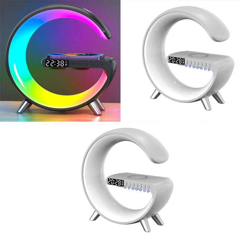 2023 New Intelligent G Shaped LED Lamp Bluetooth Speake Wireless Charger Atmosphere Lamp App Control For Bedroom Home Decor - D.T III | Design & Photography