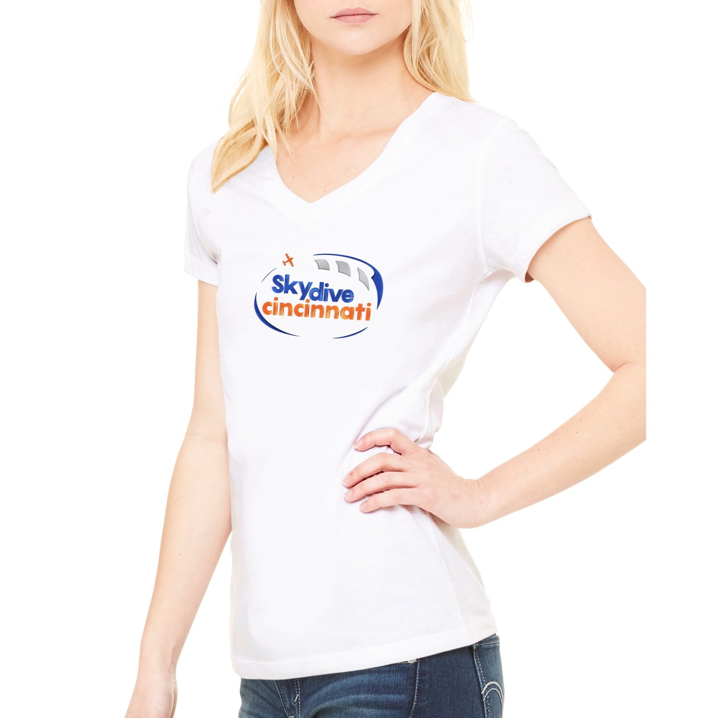 Skydive Cincinnati - Premium Womens V-Neck T-shirt