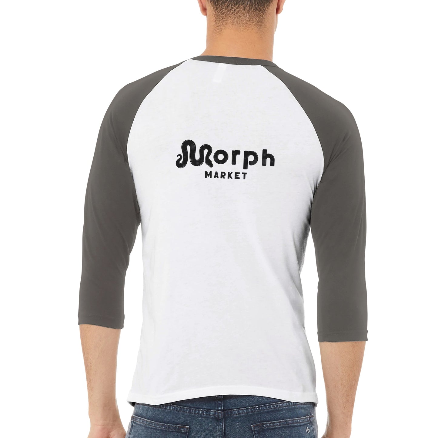 Morph Market (Dark Circles) - Unisex 3/4 sleeve Raglan T-shirt