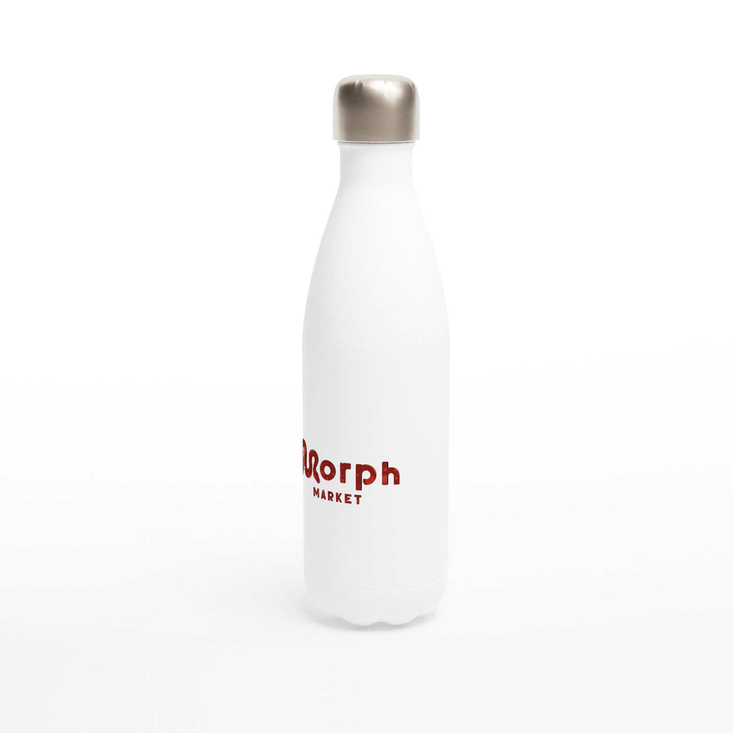 Morph Market (Red Circles) - White 17oz Stainless Steel Water Bottle