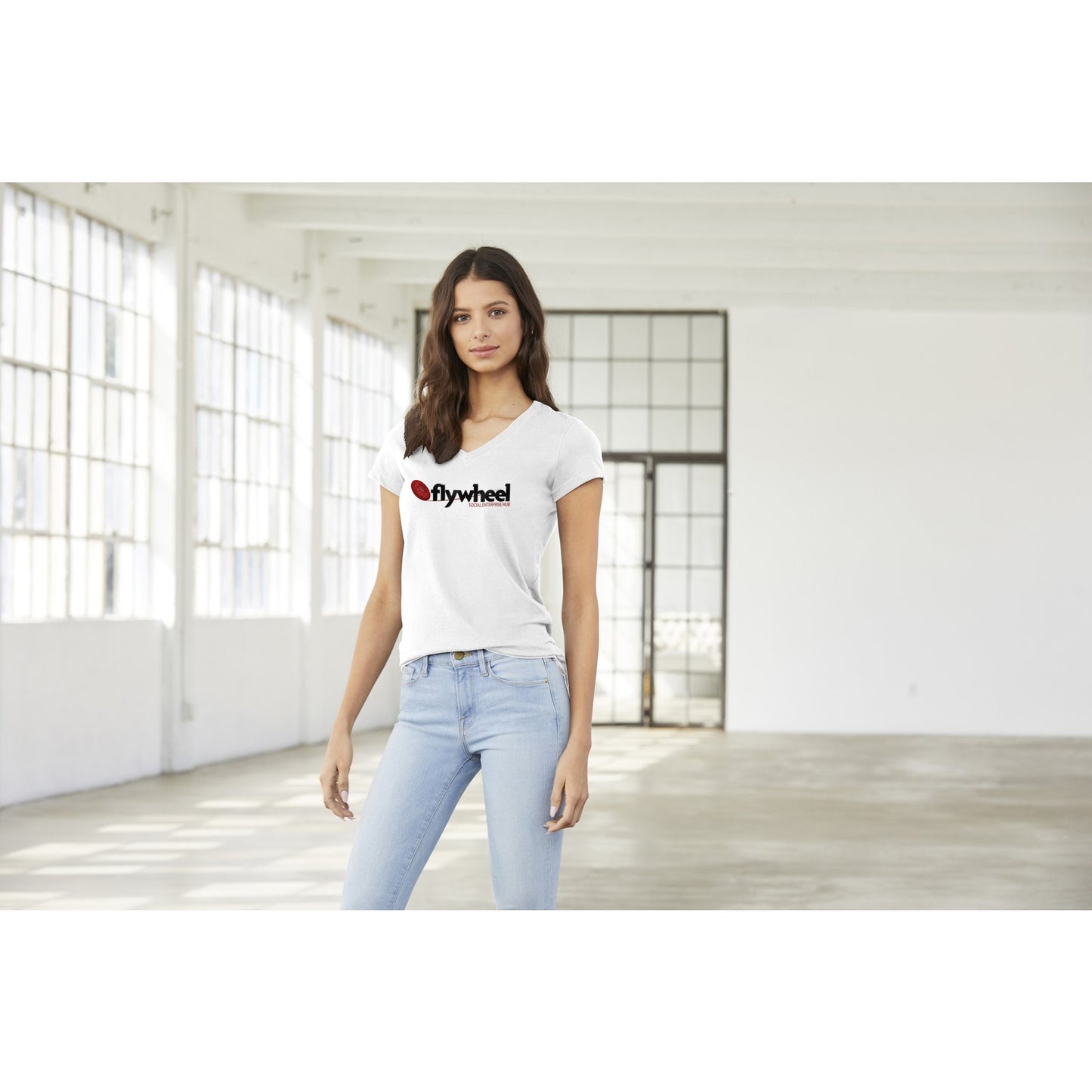 Flywheel Social Enterprise Hub - Premium Womens V-Neck T-shirt