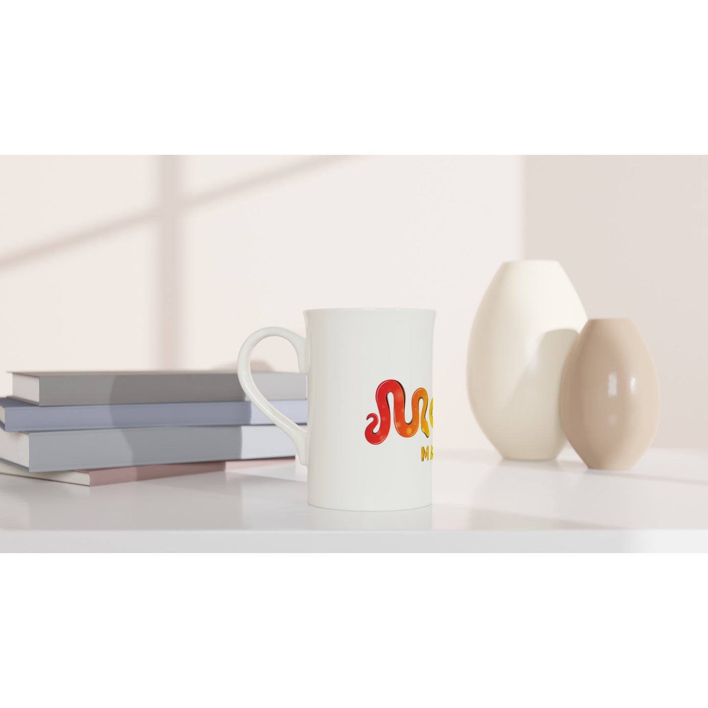 Morph Market (Rainbow Circles) - White 10oz Porcelain Slim Mug