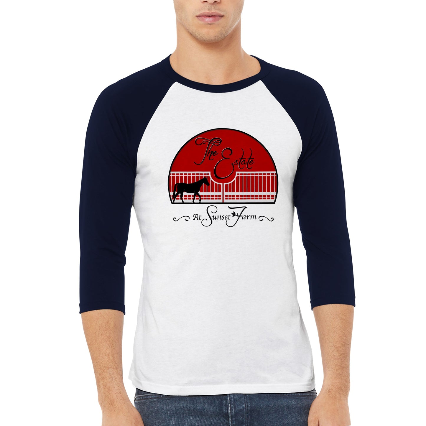 The Estate at Sunset Farms - Unisex 3/4 sleeve Raglan T-shirt