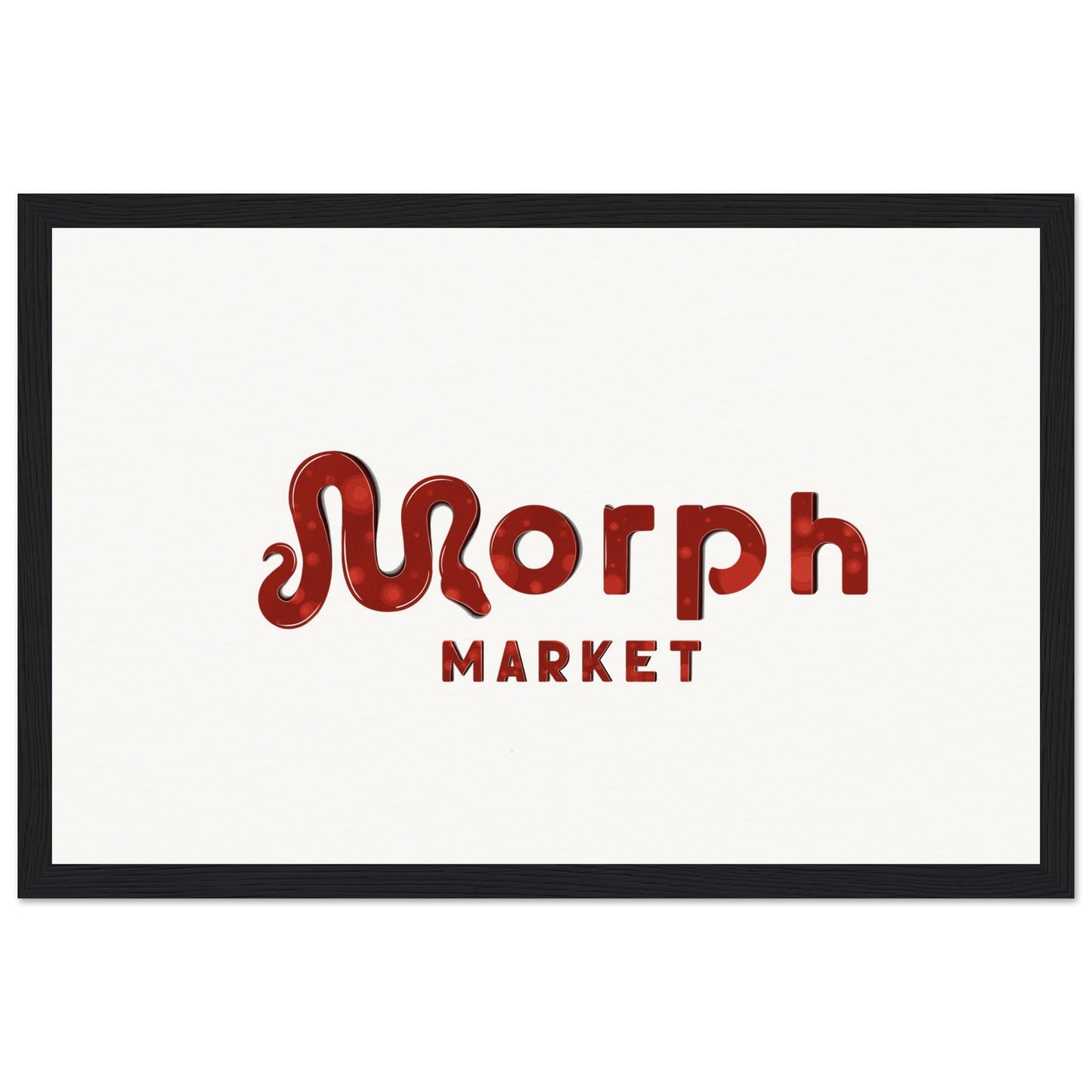 Morph Market (Red Circles) - Museum-Quality Matte Paper Wooden Framed Poster