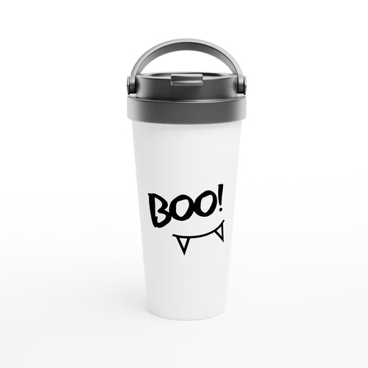 Boo! - White 15oz Stainless Steel Travel Mug