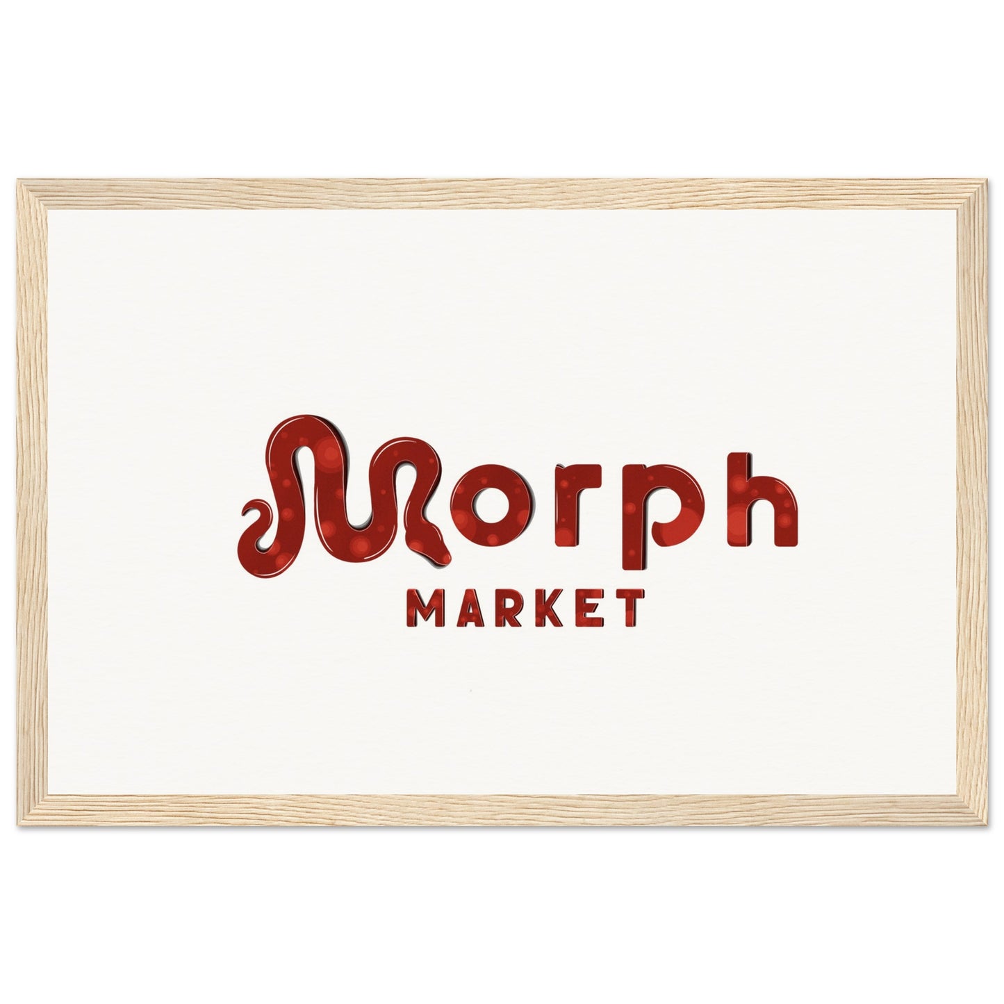 Morph Market (Red Circles) - Museum-Quality Matte Paper Wooden Framed Poster