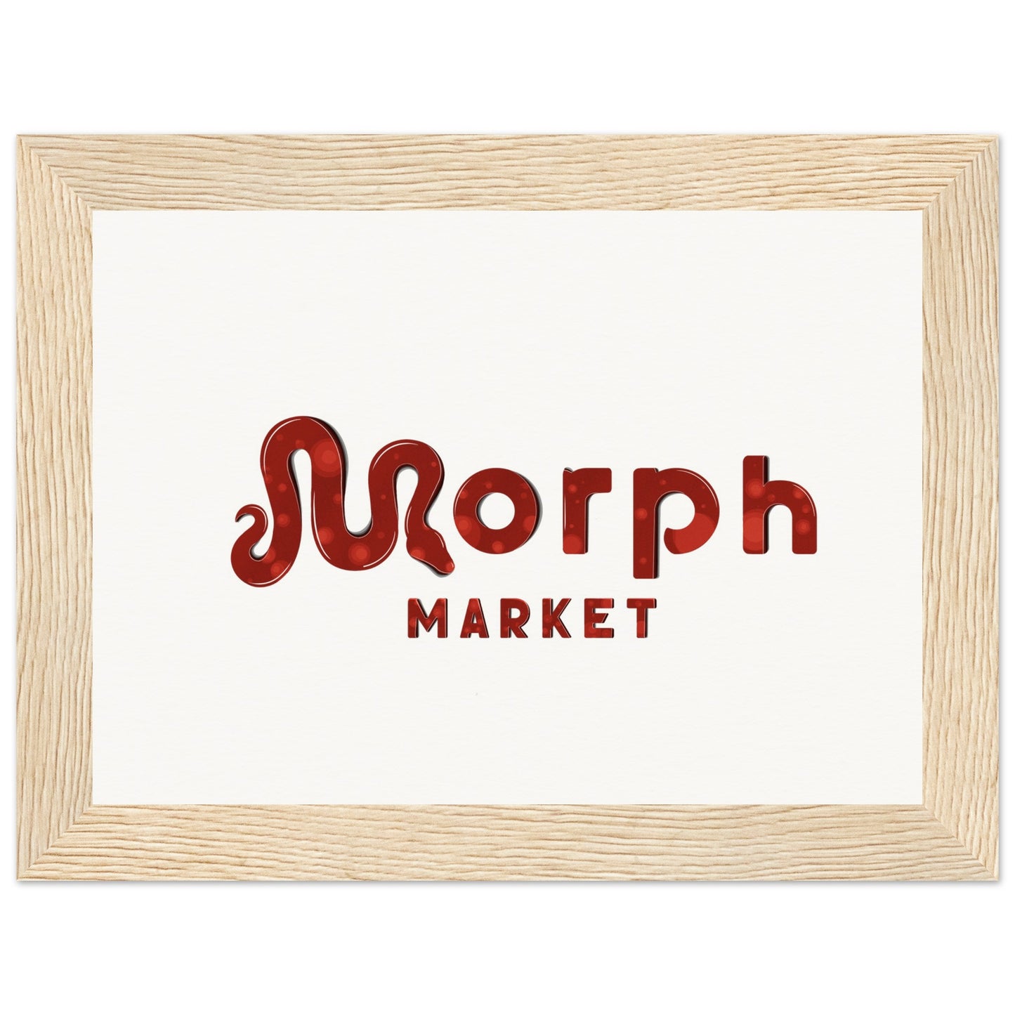 Morph Market (Red Circles) - Museum-Quality Matte Paper Wooden Framed Poster