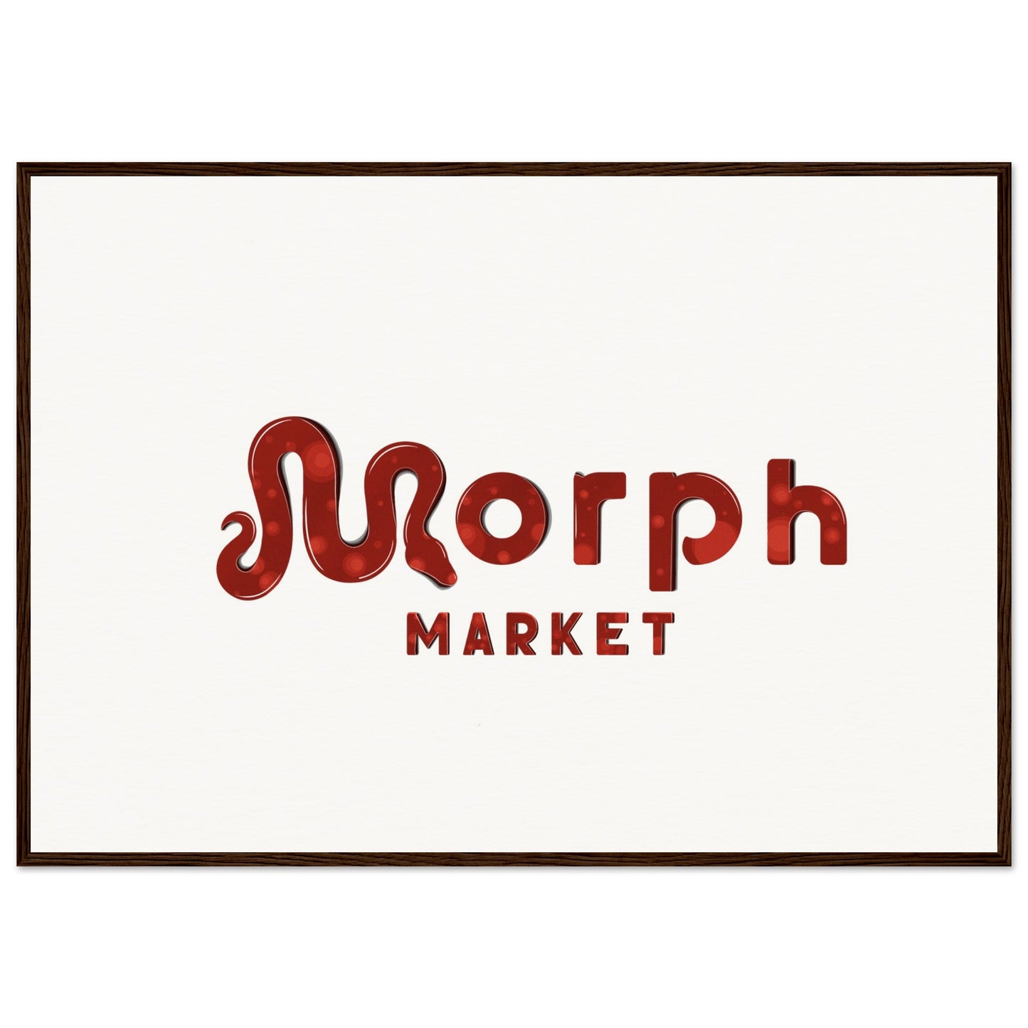 Morph Market (Red Circles) - Museum-Quality Matte Paper Wooden Framed Poster