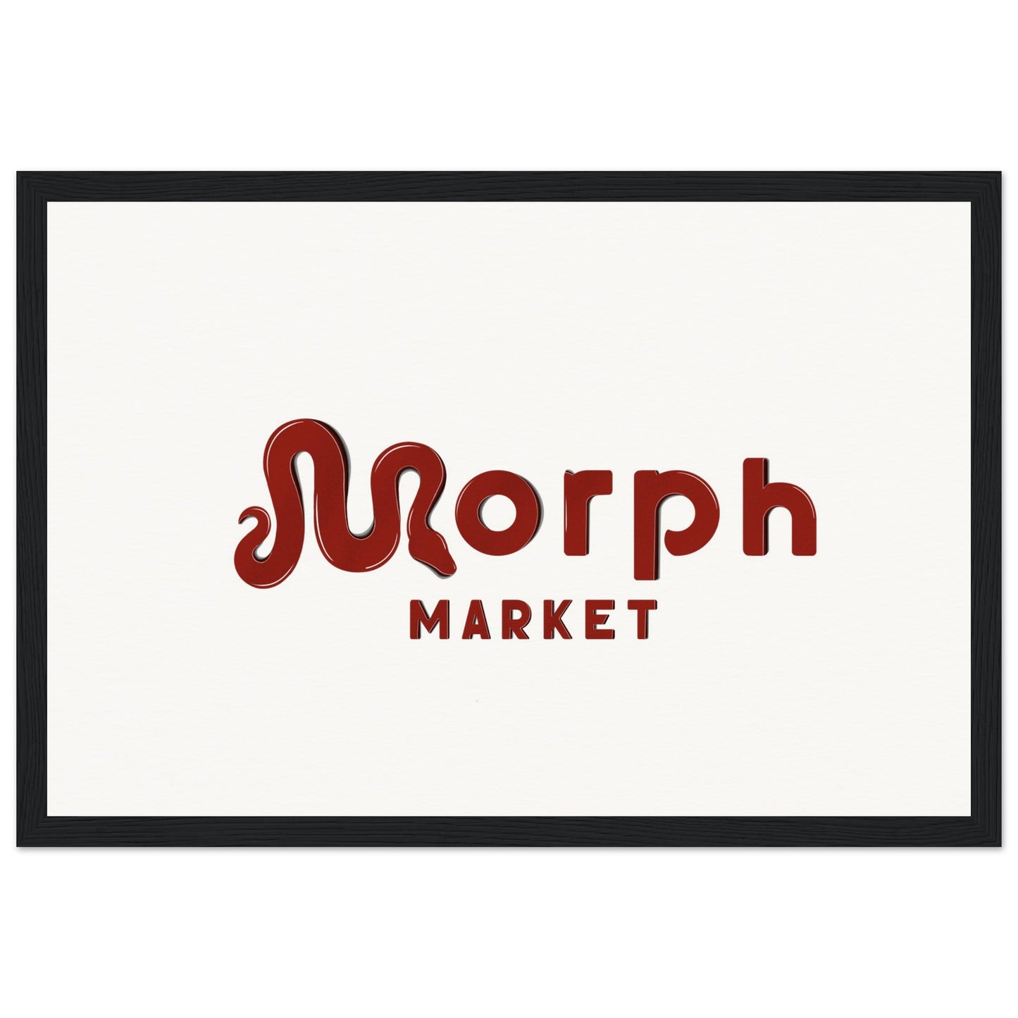 Morph Market (Red) - Museum-Quality Matte Paper Wooden Framed Poster