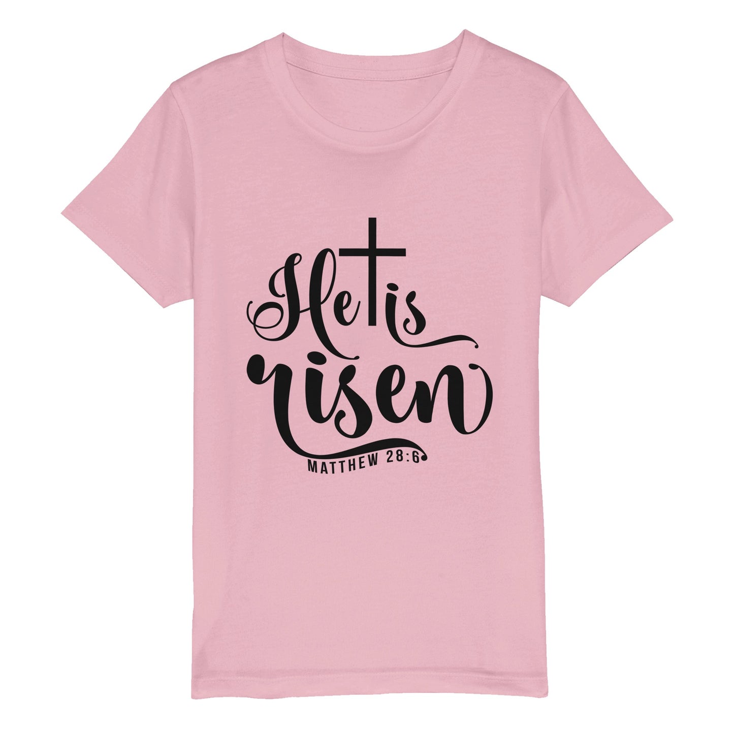 He is Risen (Matthew 20:6) - Organic Kids Crewneck T-shirt