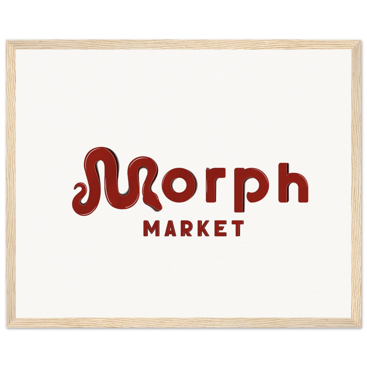 Morph Market (Red) - Museum-Quality Matte Paper Wooden Framed Poster