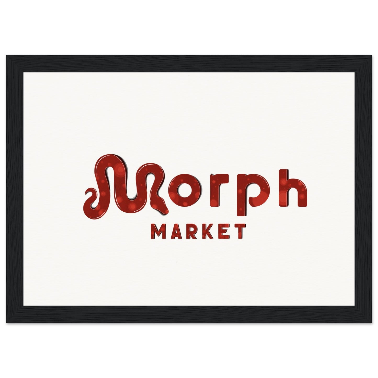 Morph Market (Red Circles) - Museum-Quality Matte Paper Wooden Framed Poster