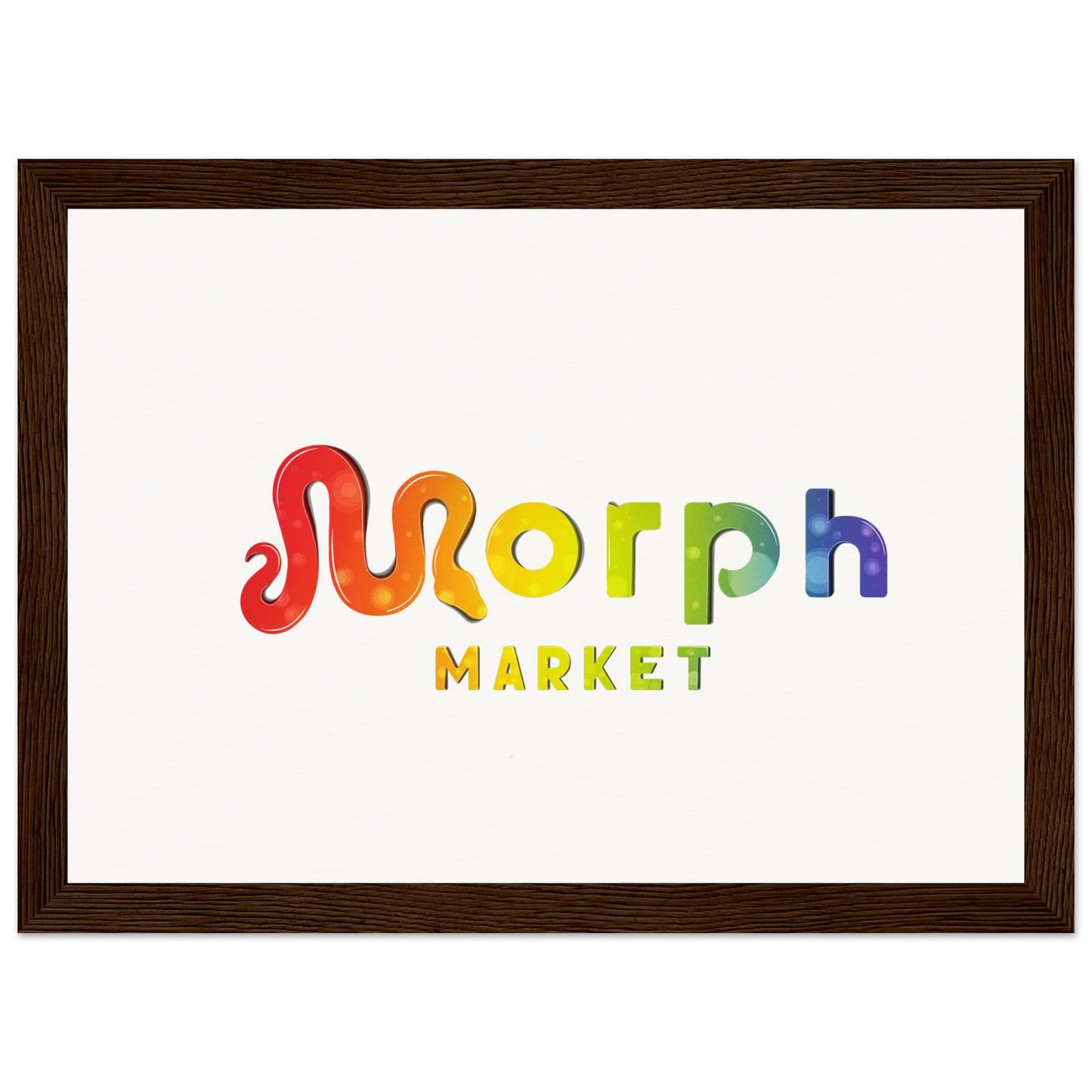 Morph Market (Rainbow Circles) - Museum-Quality Matte Paper Wooden Framed Poster