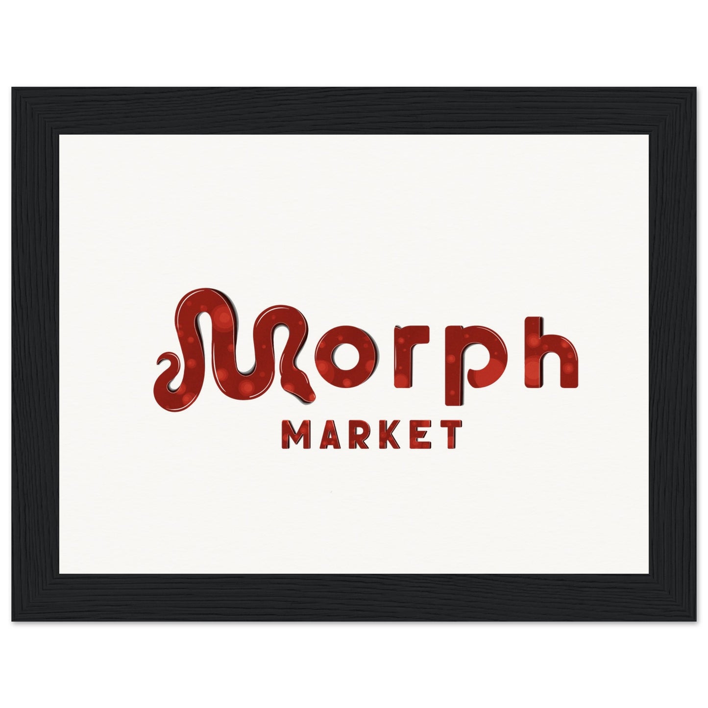 Morph Market (Red Circles) - Museum-Quality Matte Paper Wooden Framed Poster