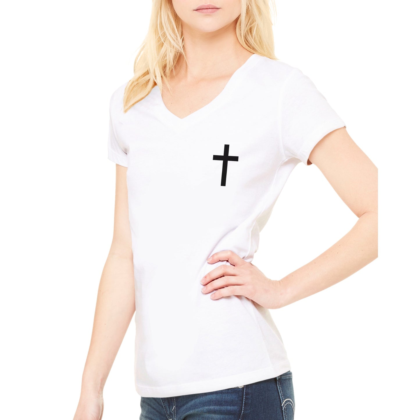 Christian Cross / Everyday is a Fresh Start - Premium Womens V-Neck T-shirt