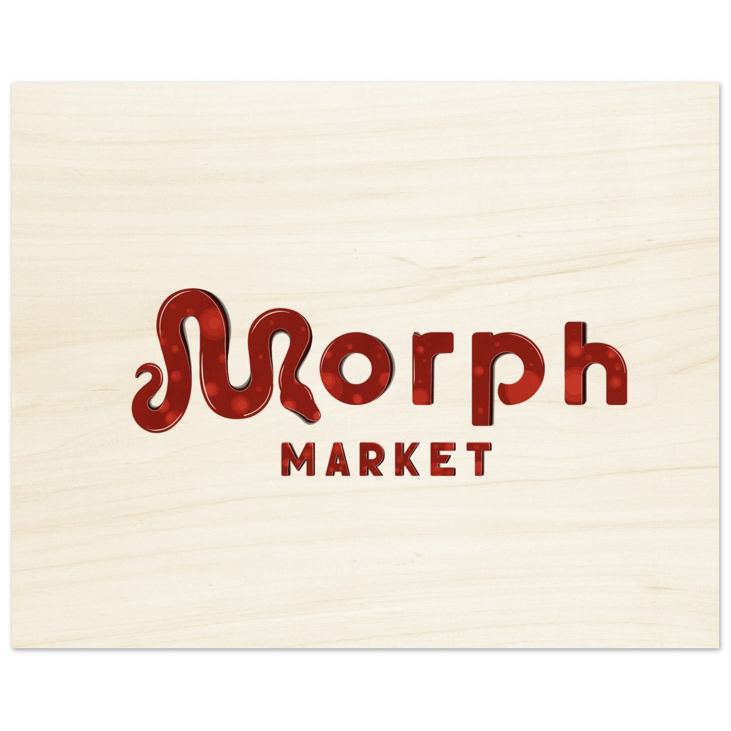 Morph Market (Red Circles) - Wood Prints