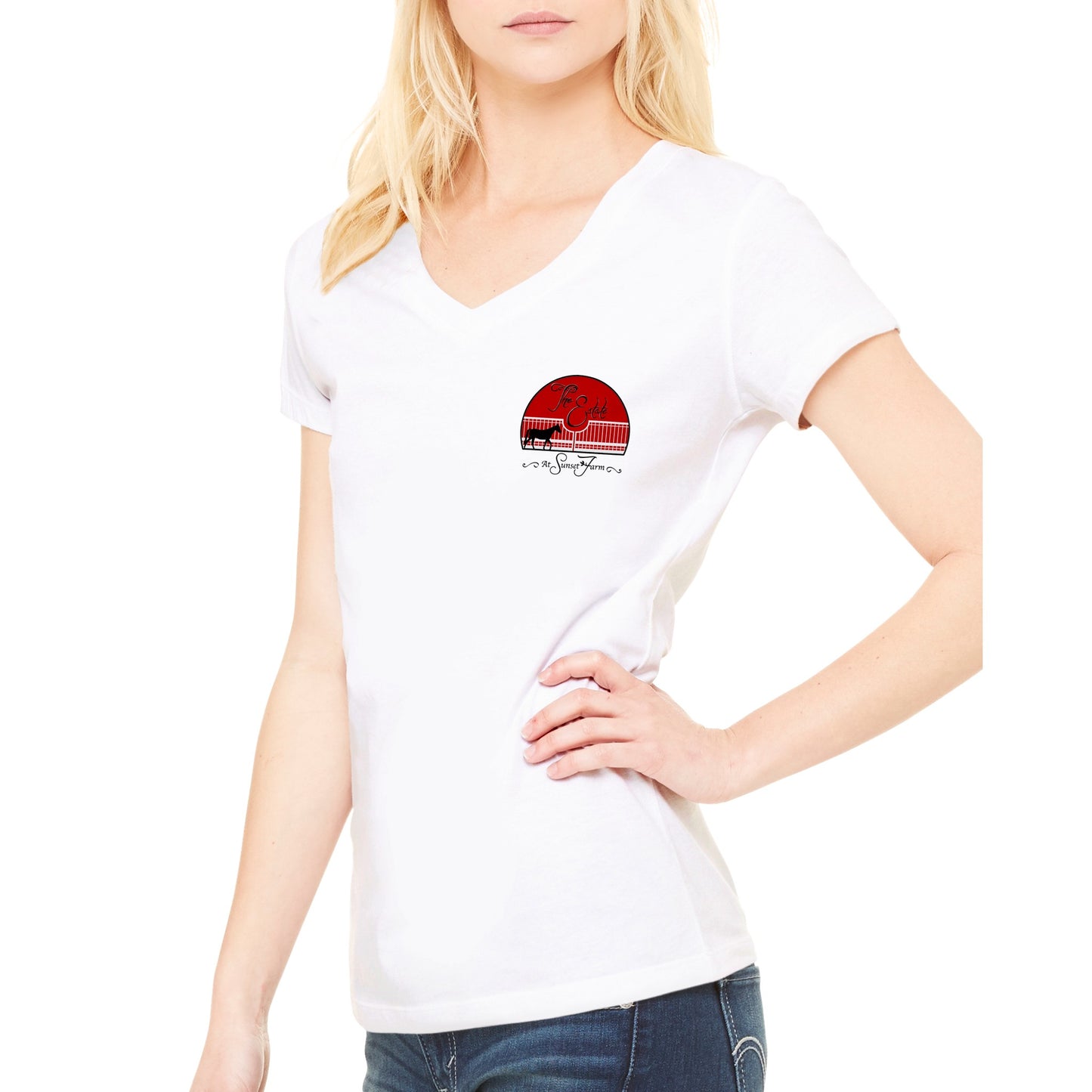 The Estate at Sunset Farms - Premium Womens V-Neck T-shirt