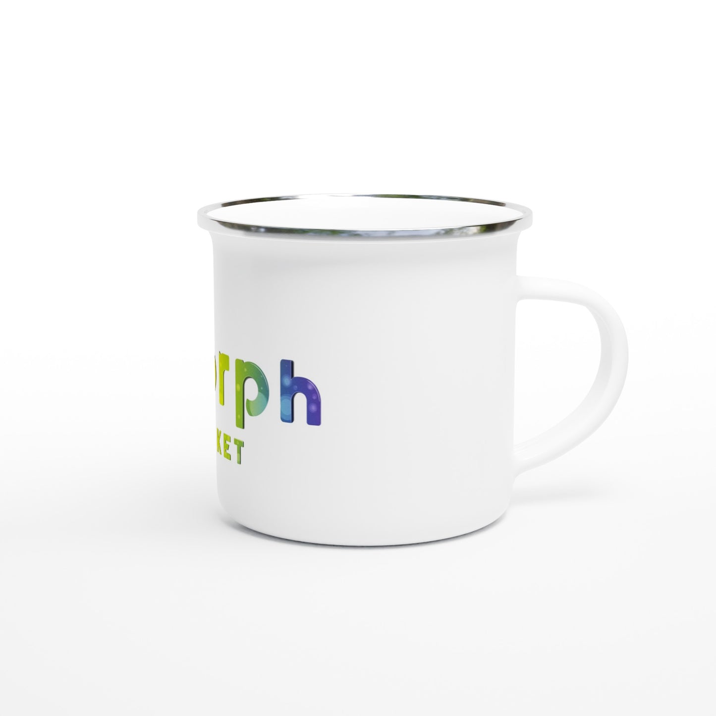 Morph Market (Rainbow Circles) - White 12oz Enamel Mug