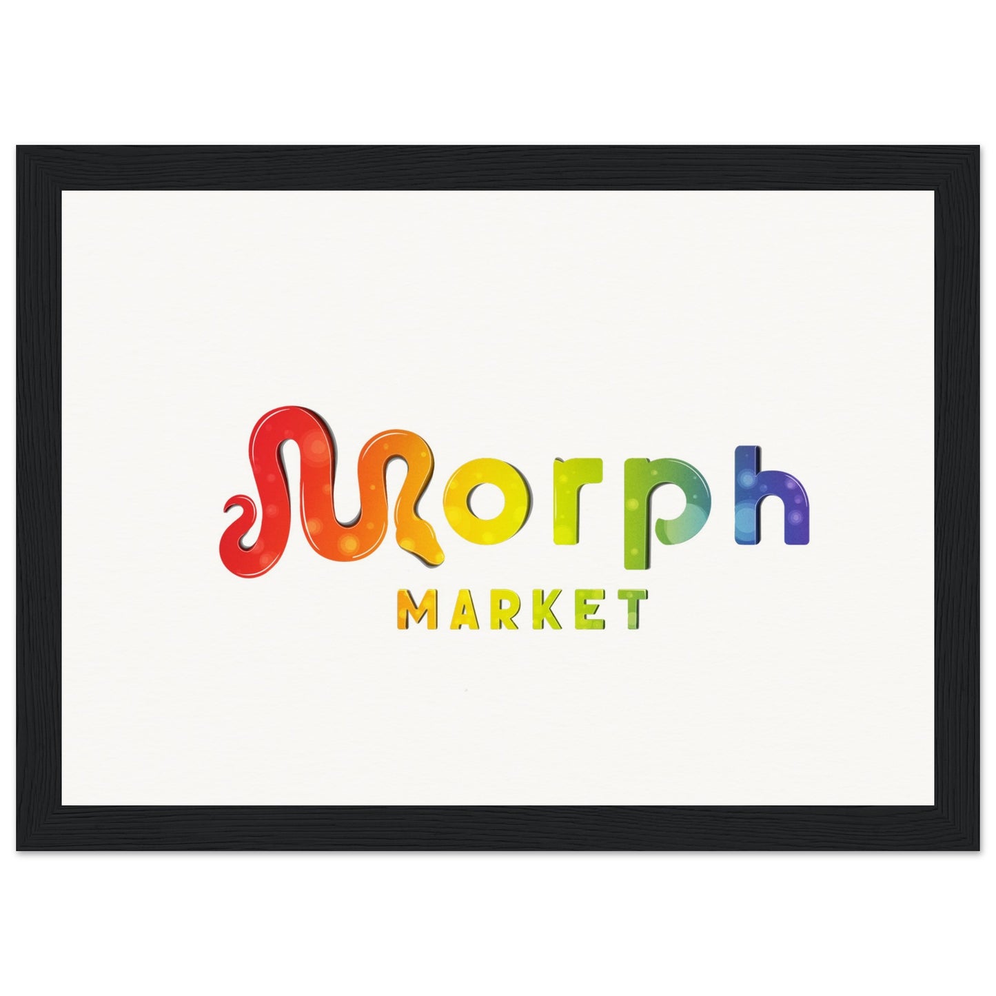 Morph Market (Rainbow Circles) - Museum-Quality Matte Paper Wooden Framed Poster