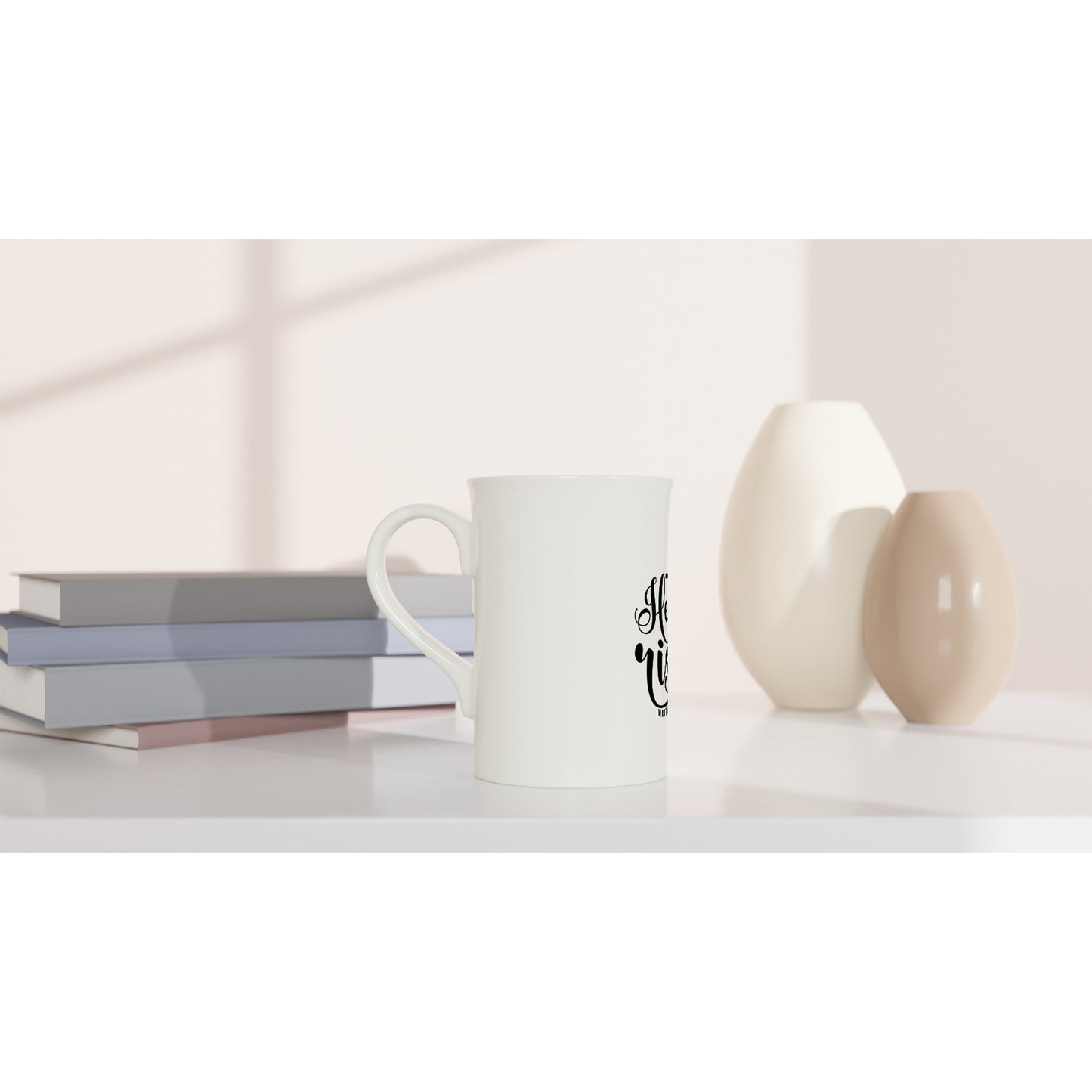 He is Risen (Matthew 20:6) - White 10oz Porcelain Slim Mug