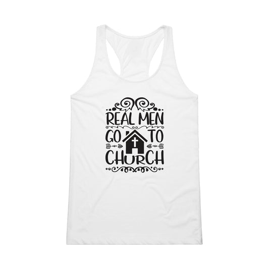 Real Men Go To Church - Performance Womens Tank Top