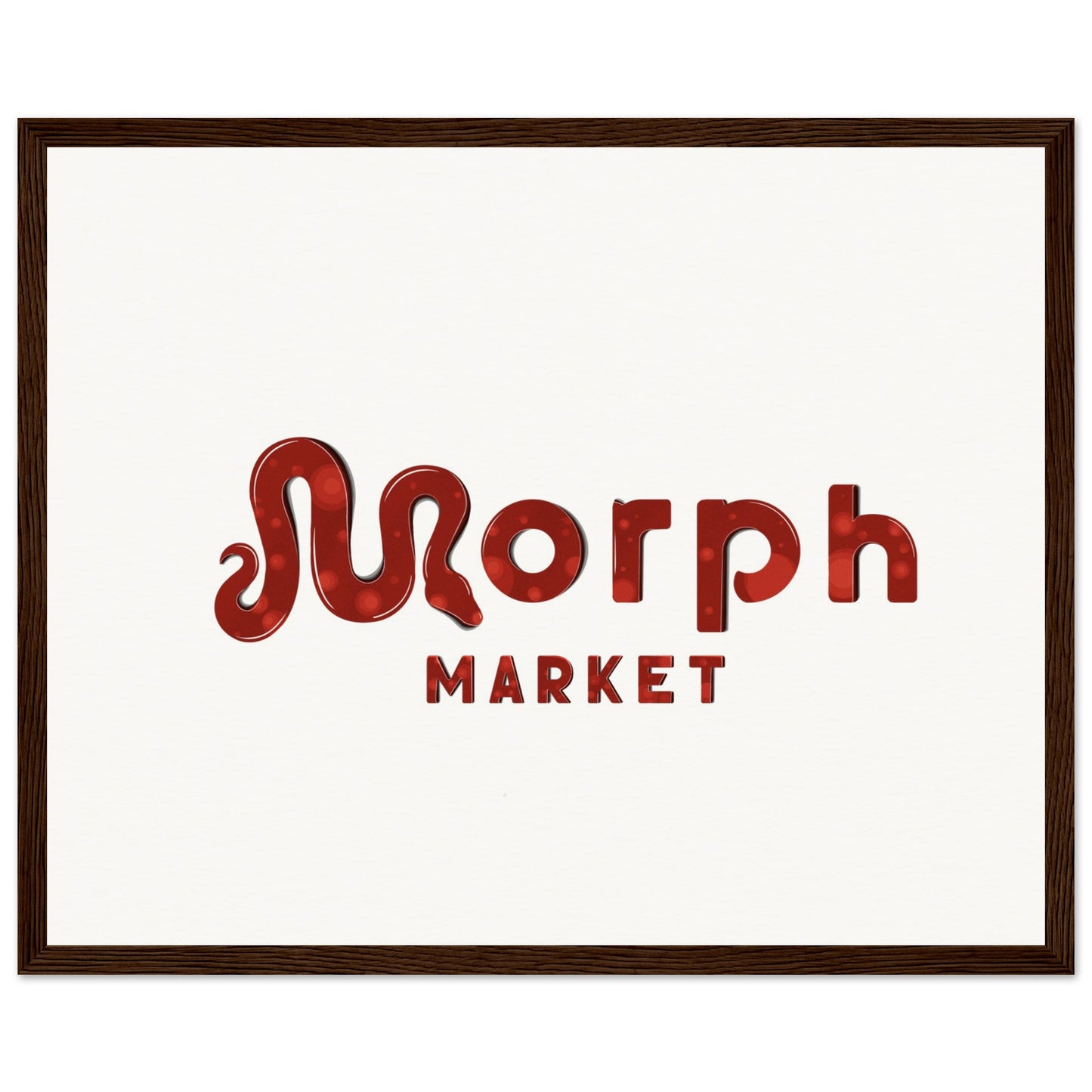 Morph Market (Red Circles) - Museum-Quality Matte Paper Wooden Framed Poster