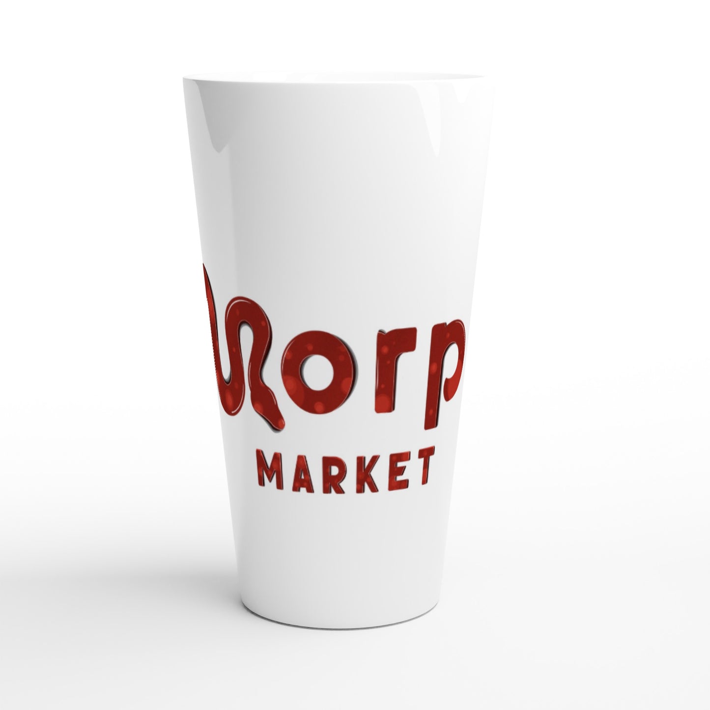 Morph Market (Red Circles) - White Latte 17oz Ceramic Mug