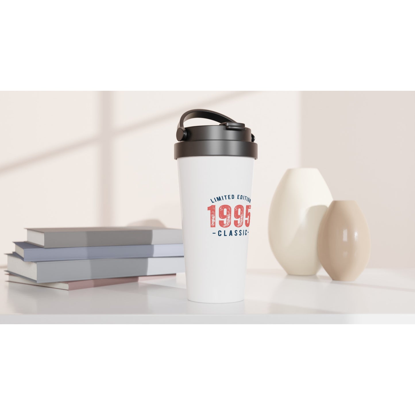 Limited Edition 1995 Classic - White 15oz Stainless Steel Travel Mug