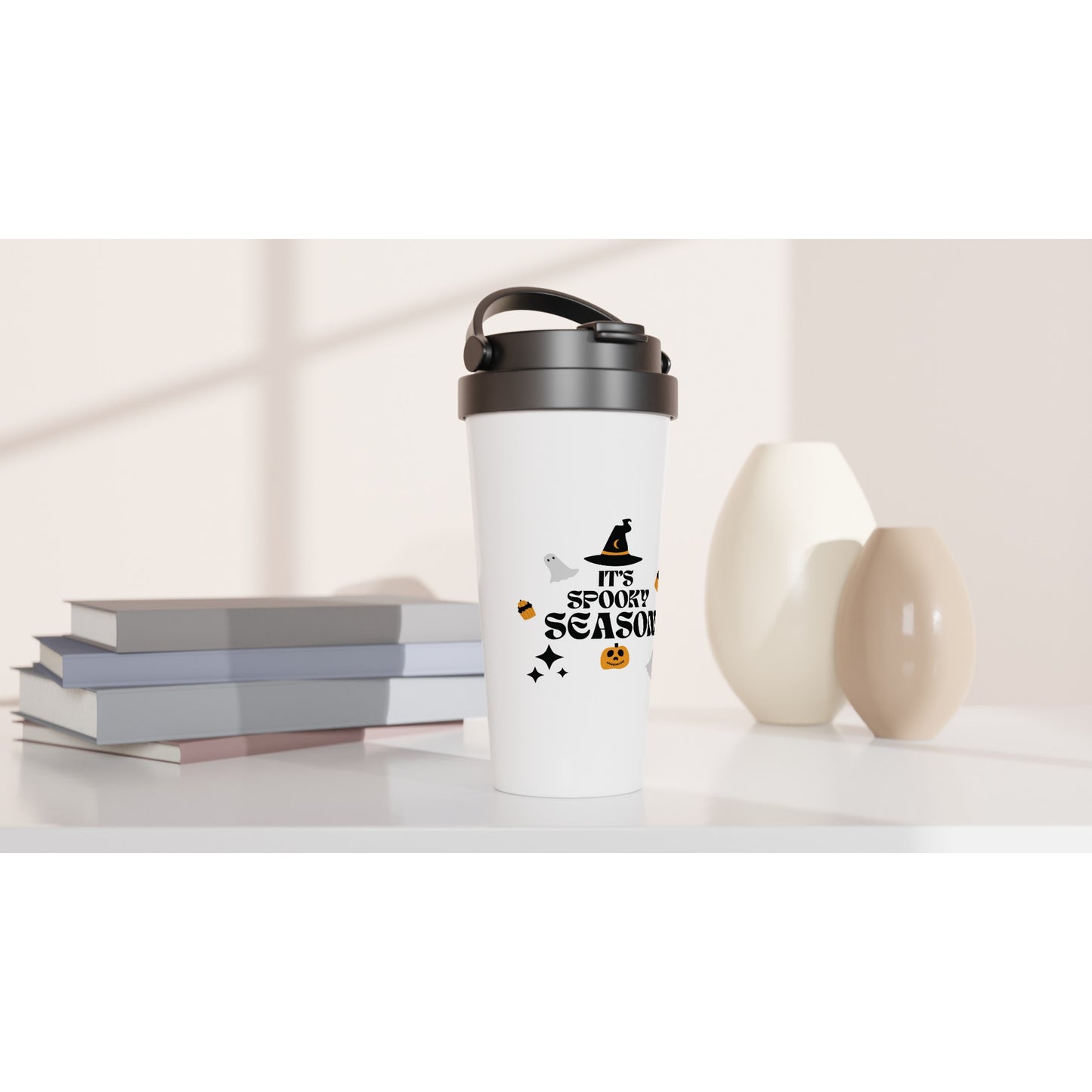 It's Spooky Season - White 15oz Stainless Steel Travel Mug