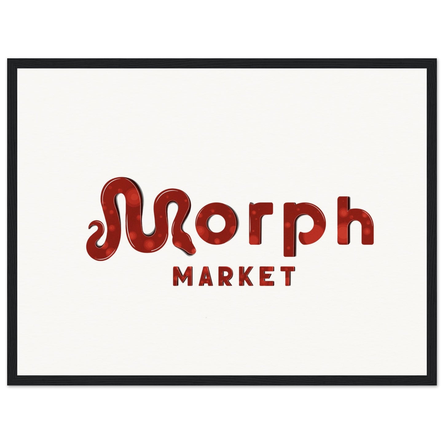 Morph Market (Red Circles) - Museum-Quality Matte Paper Wooden Framed Poster